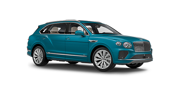 Bentley Hefei Bentley Bentayga EWB Azure front side angled view in Topaz blue coloured exterior. 