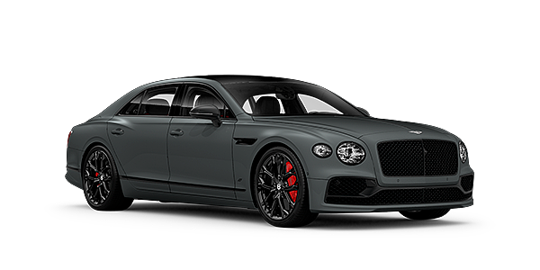 Bentley Hefei Bentley Flying Spur S front side angled view in Cambrian Grey coloured exterior. 